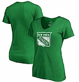 Women New York Rangers Fanatics Branded St. Patrick's Day White Logo T-Shirt Kelly Green FengYun,baseball caps,new era cap wholesale,wholesale hats